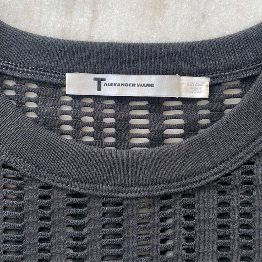 T Alexander Wang Woman’s Sheer Laser Cut Black Bodycon Whimsigoth Mini Dress S - Picture 15 of 16